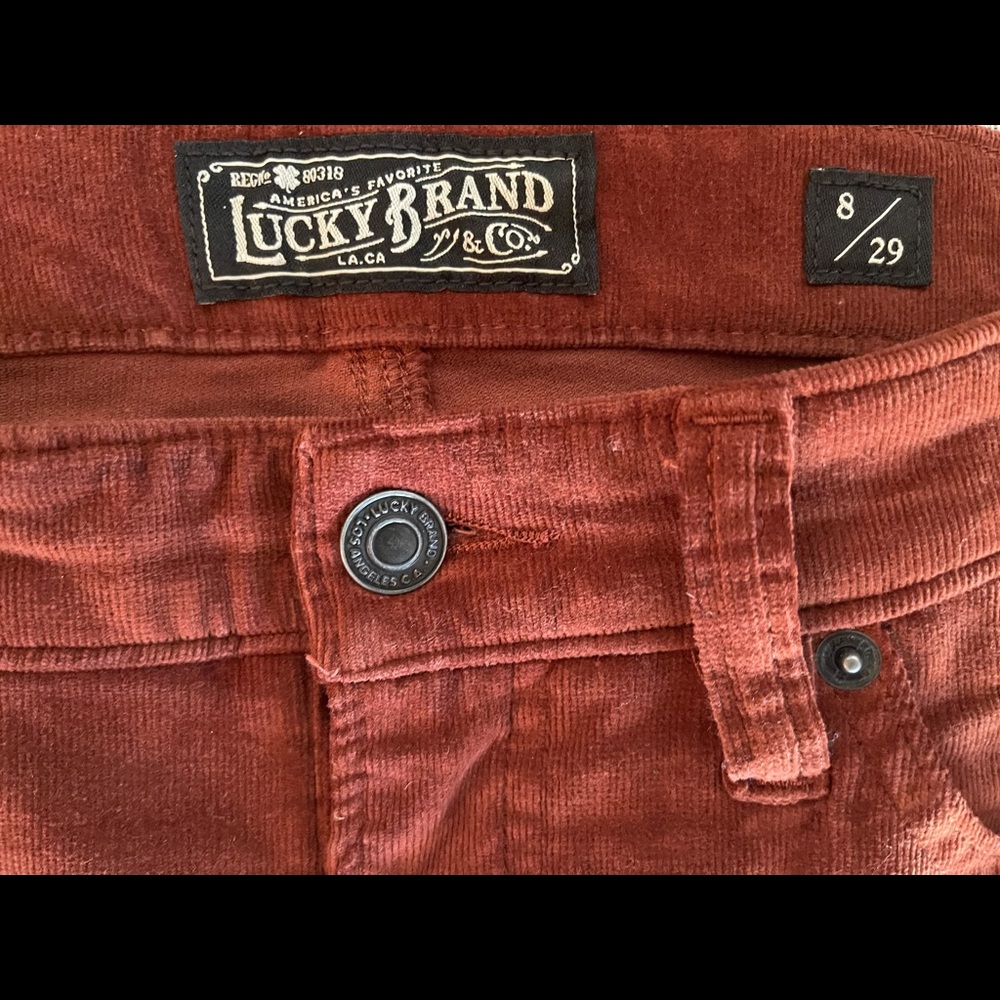 NWOT Lucky Brand Outfit Bundle - Rust Cord Jacket, Matching Jeans, Tee and Belt - Picture 10 of 13